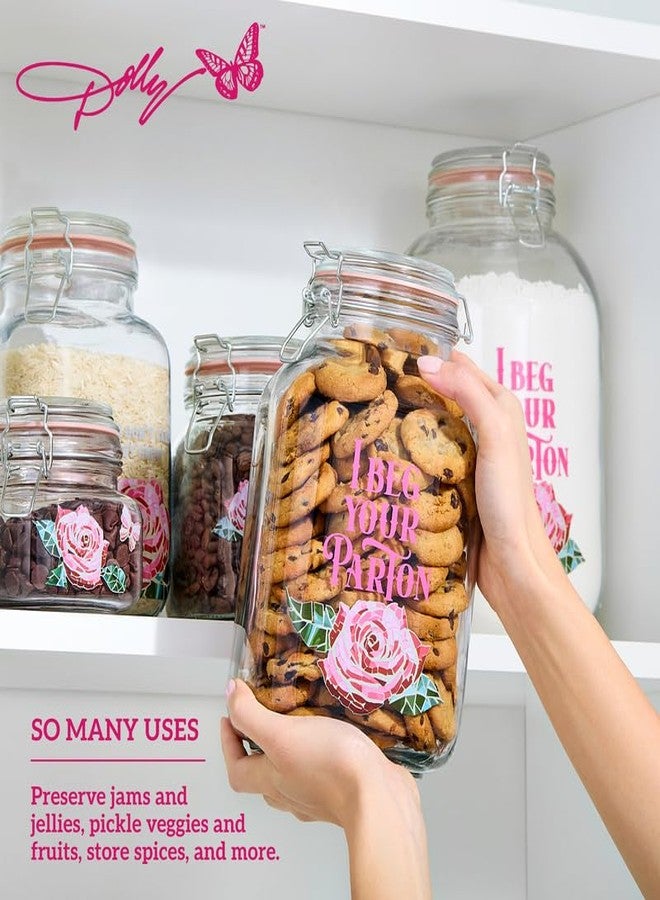 Dolly Parton Preserving Clamp Jar, 101 oz (3000ml), Pink - Image 5